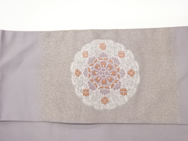  引箔華文模様織出し名古屋帯